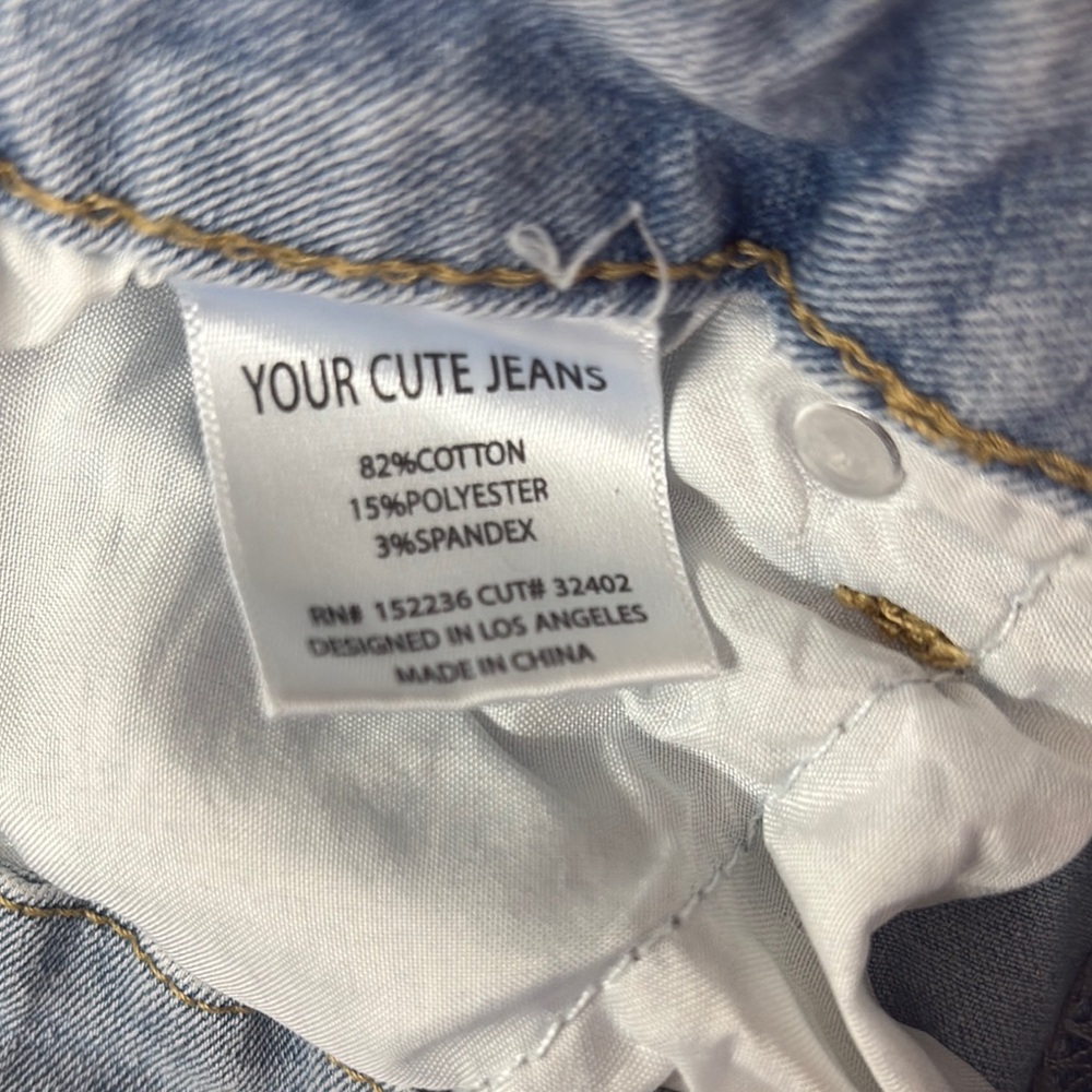 Blue High Rise Star Pattern Jeans - Picture 9 of 9